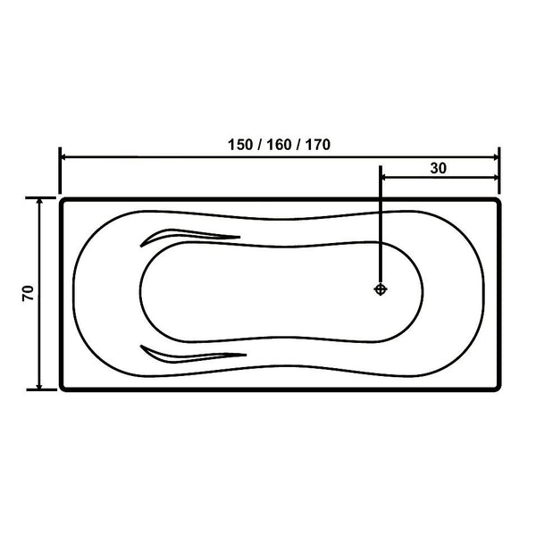 Cada baie rectangulara EMPA Pacific, acril, 150/160/170 x 70 x 59cm