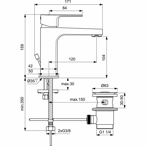 BATERIE LAVOAR CERAFINE D H105 EMPA CU VENTIL METALIC