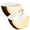 SET VAS WC CARLO FLAT + BIDEU CARLO MINI GOLD/WHITE