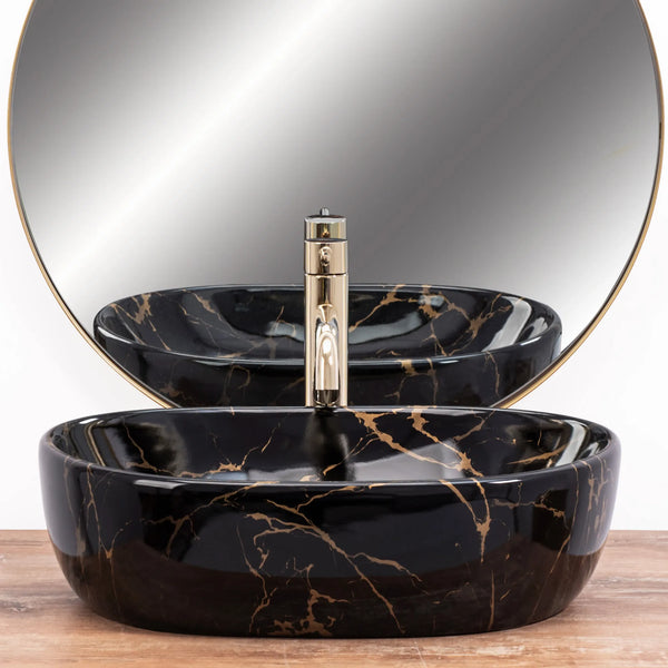 LAVOAR PE BLAT EMPA AMELIA BLACK MARBLE SHINY