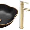 SET LAVOAR EMPA PEARL BLACK MAT GOLD EDGE + BATERII INALTA EMPA LUNGO GOLD + DOP UNIVERSAL EMPA GOLD